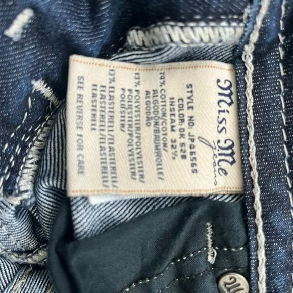 NWOT Miss Me Dark Wash Embellished Skinny Jeans Size 27 Style JP46565 - Picture 14 of 14
